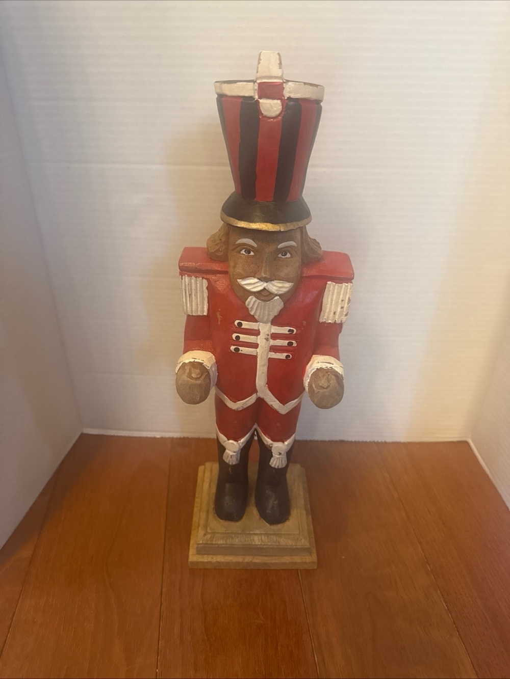 Pottery Barn Distressed Wood Toy Soldier Statue Holiday Figurine rustic 17 “
